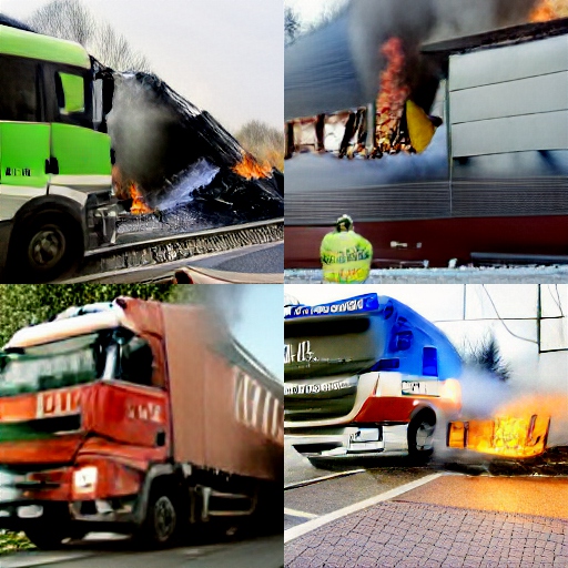 Lastwagen vollständig ausgebrannt