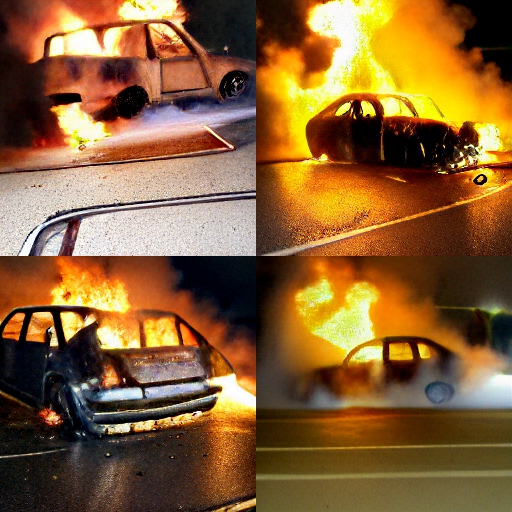 Autos in Flammen