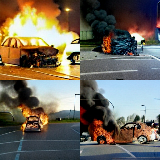 Mehrere Autos in Flammen