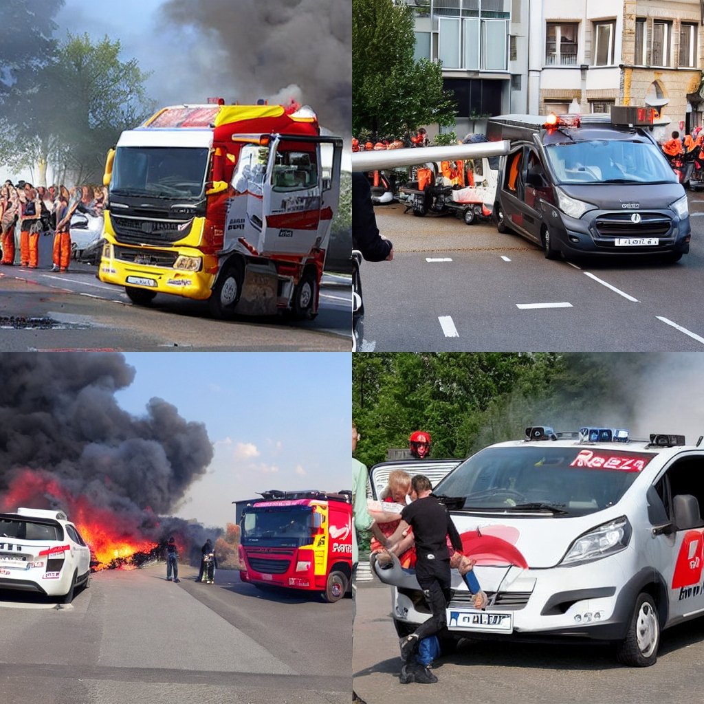 Polizeibericht 25 Lieferfahrzeuge in Brand