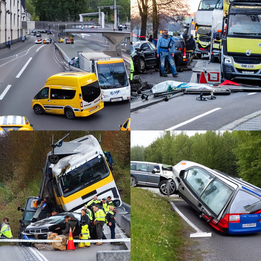 Verkehrsunfall an einer Kreuzung