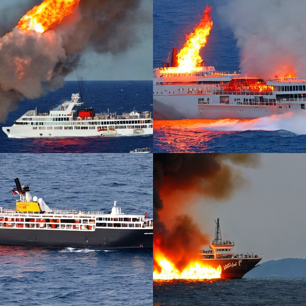 Feuer auf Frachtschiff