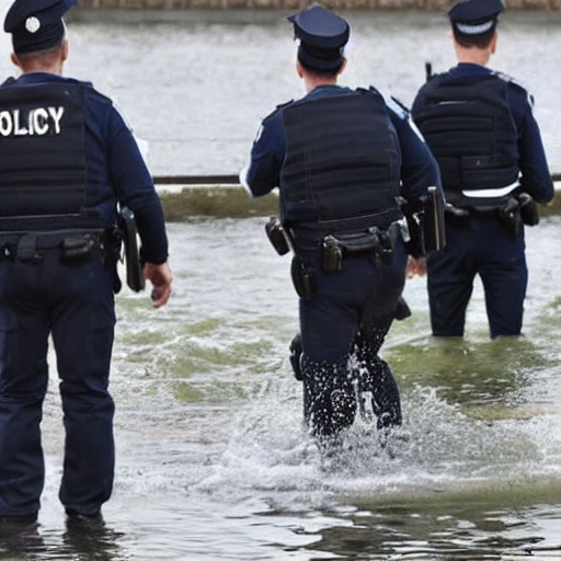 Polizistin und Polizist retten Mann aus Wasser