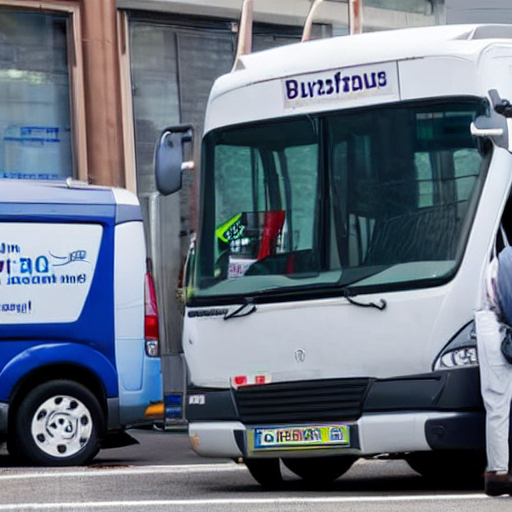 Auto fährt in Bus – Fahrer im Krankenhaus