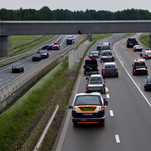 Verkehrsunfall auf der Autobahn