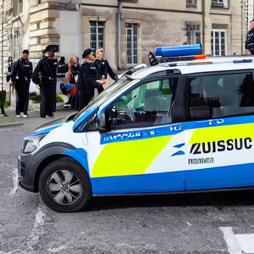 Zusammenstoß mit Polizeifahrzeug