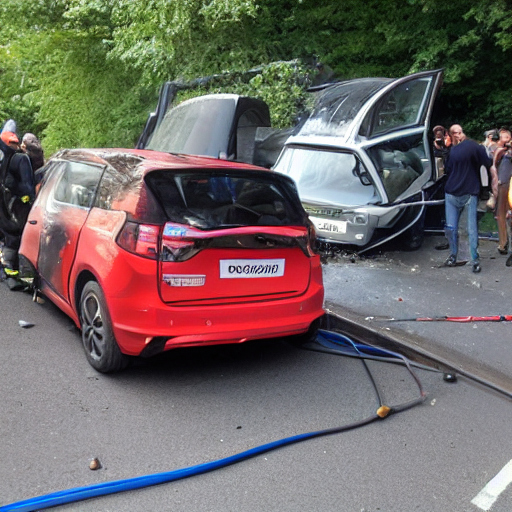 In Brand gesetztes Auto