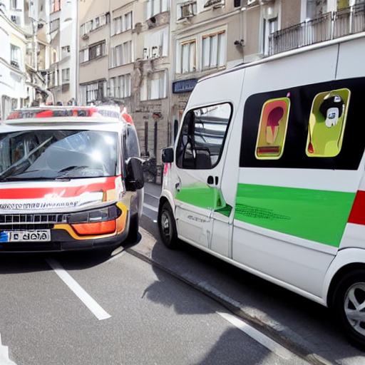 Verkehrsunfall mit mehreren beschädigten Fahrzeugen